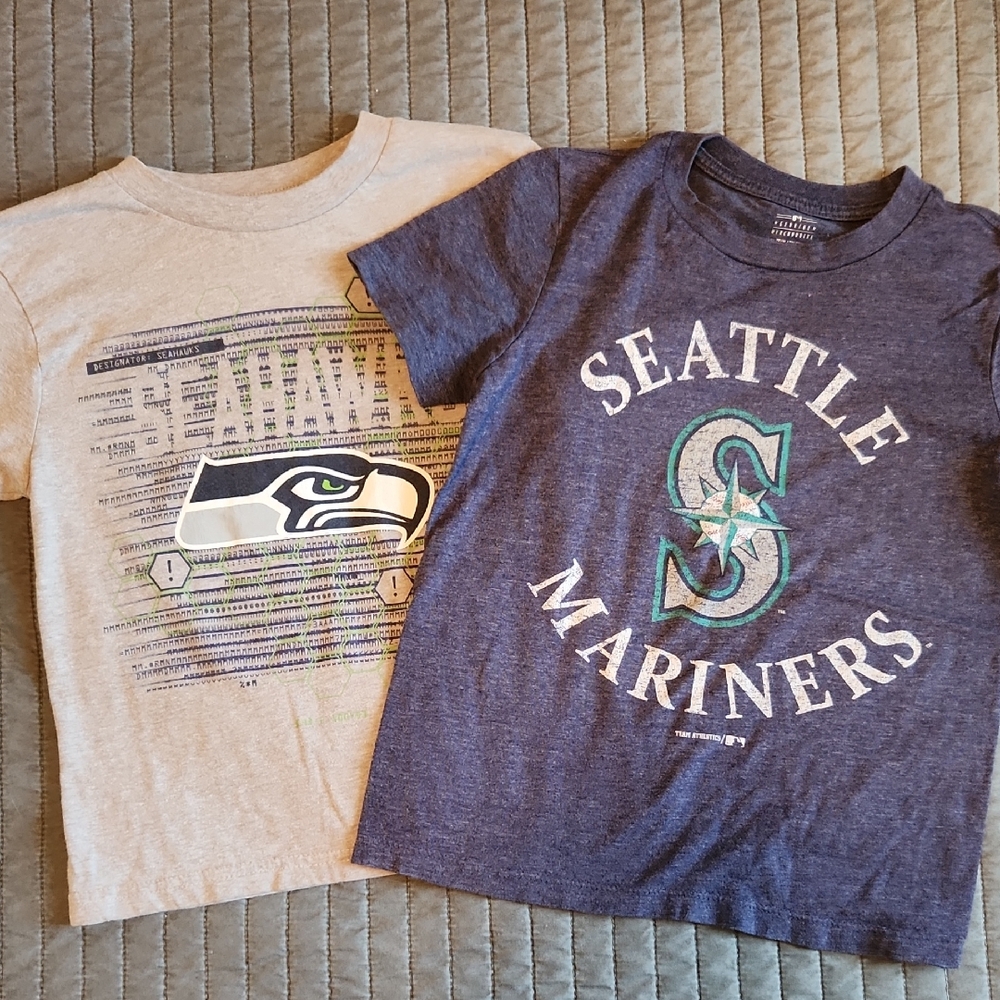Seattle Mariners And Seahawks Kids T-Shirts